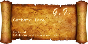 Gerhard Imre névjegykártya