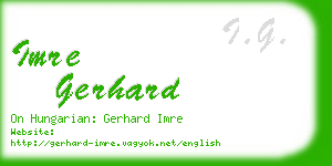 imre gerhard business card